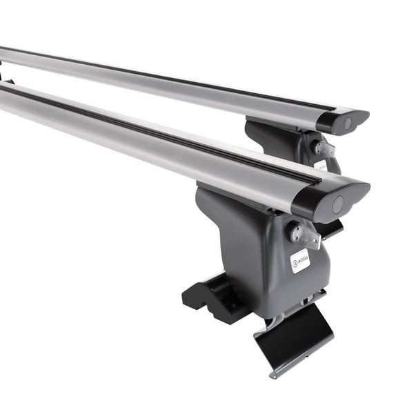 Alap tetőcsomagtartó, amely alkalmazható a: Nissan Almera mk II Hatchback (2000-2006) - ezüst - rögzítő elemek nélkül - alumínium