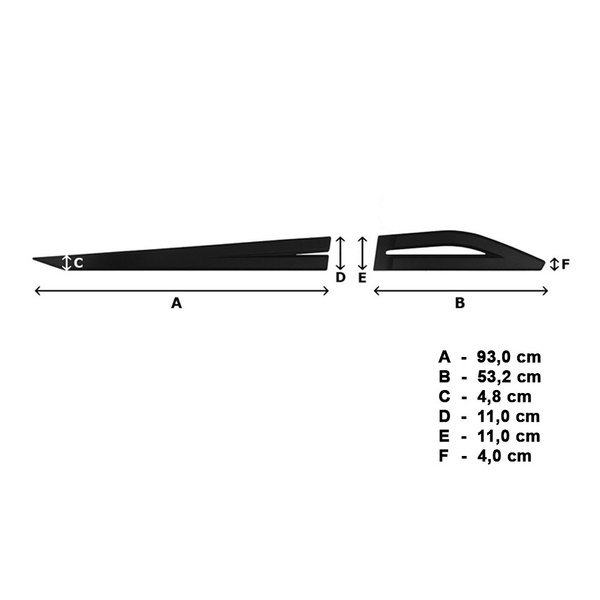 Fekete autó oldallécek Suzuki Across SUV (2020-....)