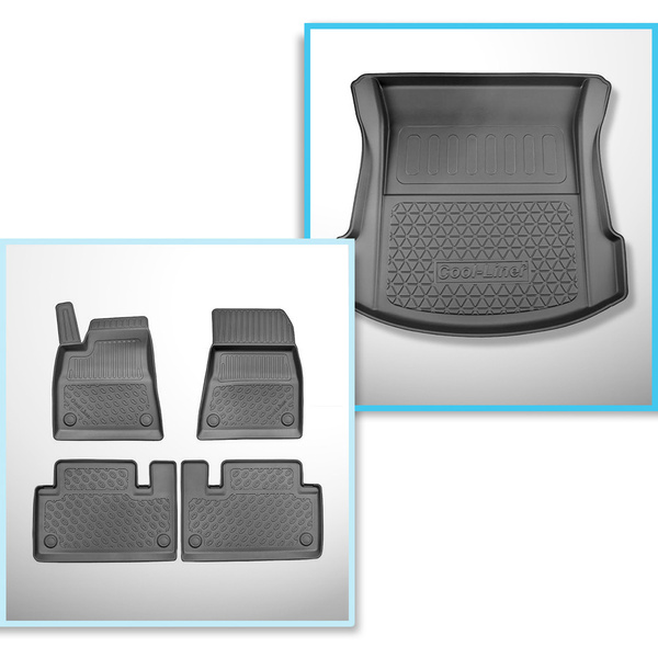 Csomagtérszőnyeg - és autószőnyegkészlet TPE: Tesla Model 3 Szedán (07.2017-....) - hátsó csomagtartó