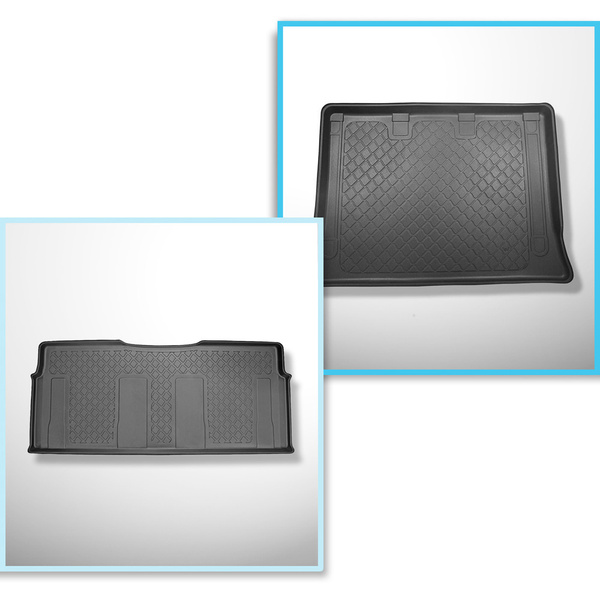 Csomagtérszőnyeg - és autószőnyegkészlet TPE: Mercedes-Benz Vito W447 Tourer (10.2014-....) - a harmadik sor ülés mögé; osztott csomagtér nélkül; ; osztott csomagtér nélkül; teli hátsó 2-ik sor (T - 2-ik sor)