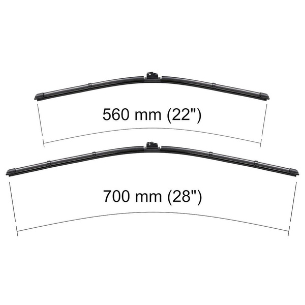 Autó ablaktörlők lapát szélvédőre a következő autótípushoz: Citroen C5 III Szedán, Tourer (04.2008-12.2018) adapter fordított telepítése (utas oldalán) - Lapos ablaktörlő lapát