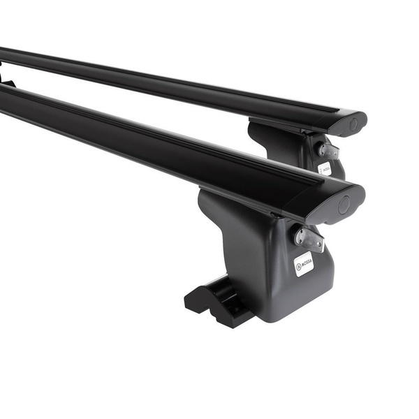 Alap tetőcsomagtartó, amely alkalmazható a: Volkswagen Caravelle T5 Van (2010-2015) - fekete - T-profil - alumínium