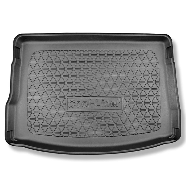 Méretre készült csomagtérszőnyegek: Seat Leon IV KL Hatchback (03.2020-....) - felső csomagtartó; mozgó padló legmagasabb pozícióban; szintén hibridhez