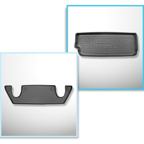 Csomagtérszőnyeg - és autószőnyegkészlet TPE: Tesla Model X SUV (10.2016-12.2020) - 6 hely; III sor; a térbe az ülés harmadik sor mögött