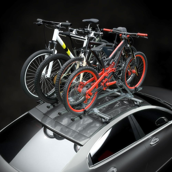 Kerékpártartó tetőre, kulccsal zárható kerékpártartó gépjármű tetőre alumíniumléccel - 4xM-08