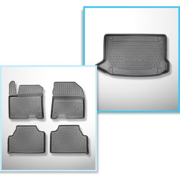 Csomagtérszőnyeg - és autószőnyegkészlet TPE: Hyundai Kona electric SUV (08.2018