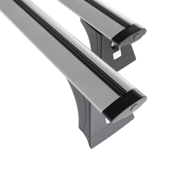 Alap tetőcsomagtartó, amely alkalmazható a: Opel Corsa E Hatchback (2015-2019) - ezüst - rögzítő pontok - alumínium