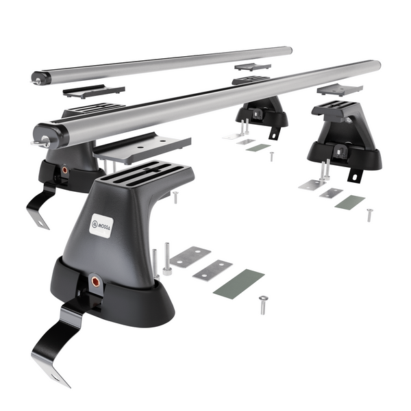 Alap tetőcsomagtartó, amely alkalmazható a: Fiat Grande Punto Hatchback (2005-2010) - ezüst - rögzítő elemek nélkül - alumínium