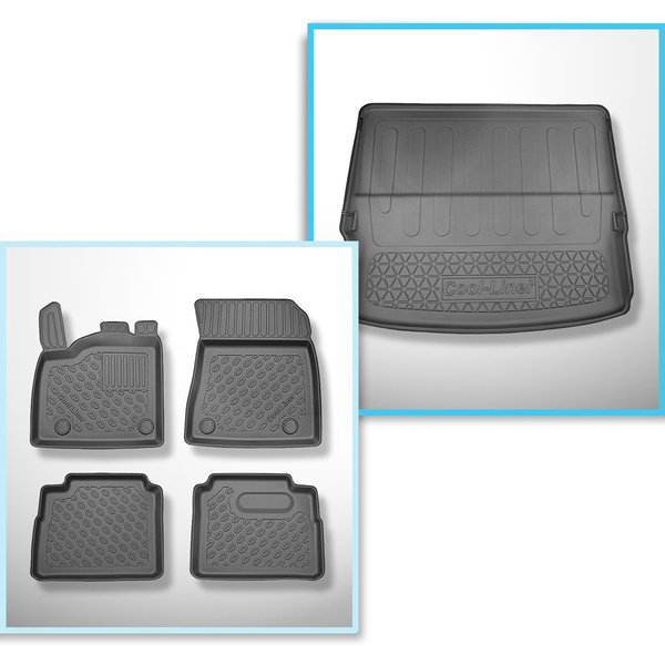 Csomagtérszőnyeg - és autószőnyegkészlet TPE: Nissan X-Trail IV (T33) e-Power SUV (09.2022-....) - 7 hely; harmadik sor nélkül