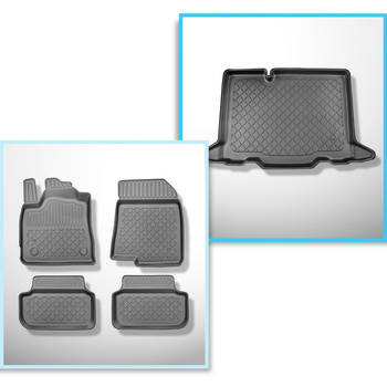 Csomagtérszőnyeg - és autószőnyegkészlet TPE: Dacia Sandero III Stepway Crossover (01.2021-....) - alsó csomagtartó; csomagtartó dupla padló nélkül