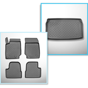 Csomagtérszőnyeg - és autószőnyegkészlet TPE: Opel Mokka B SUV (02.2021-....) - felső csomagtartó; mozgó padló legmagasabb pozícióban; nem az elektromos és hibrid verziókhoz