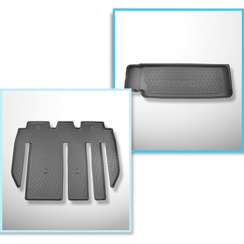 Csomagtérszőnyeg - és autószőnyegkészlet TPE: Tesla Model X SUV (01.2021-....) - 7 hely; a harmadik sor ülés mögé