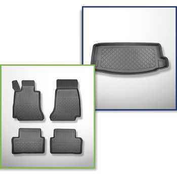 Csomagtérszőnyeg - és autószőnyegkészlet TPE: Mercedes-Benz E osztály W213 Plug-in Hybrid Limuzin (07.2016-08.2023) - szintén Plug-in Hybrid-hez