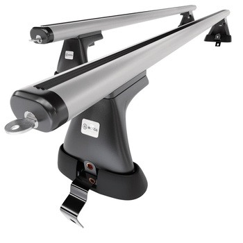 Alap tetőcsomagtartó, amely alkalmazható a: Alfa Romeo Giulietta Hatchback (2010-2020) - ezüst - rögzítő elemek nélkül - alumínium