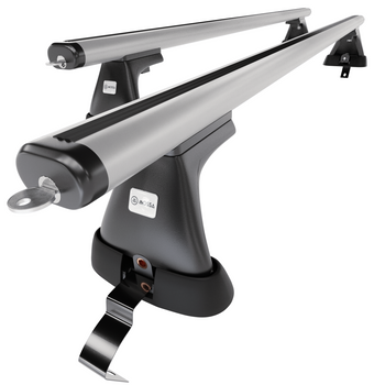 Alap tetőcsomagtartó, amely alkalmazható a: Fiat Grande Punto Hatchback (2005-2010) - ezüst - rögzítő elemek nélkül - alumínium