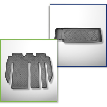 Csomagtérszőnyeg - és autószőnyegkészlet TPE: Tesla Model X SUV (01.2021-....) - 7 hely; a harmadik sor ülés mögé
