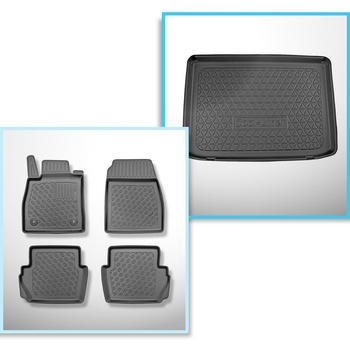Csomagtérszőnyeg - és autószőnyegkészlet TPE: Ford Puma Crossover (10.2019-....) - felső csomagtartó; mozgó padló legmagasabb pozícióban; szintén hibridhez
