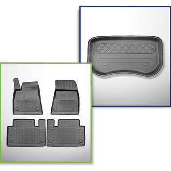 Csomagtérszőnyeg - és autószőnyegkészlet TPE: Tesla Model 3 Szedán (2020-....) - első csomagtartó; 2 és 4 kerék meghajtás