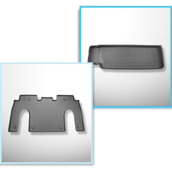 Csomagtérszőnyeg - és autószőnyegkészlet TPE: Tesla Model X SUV (01.2021-....) - 6 hely; II sor; a harmadik sor ülés mögé