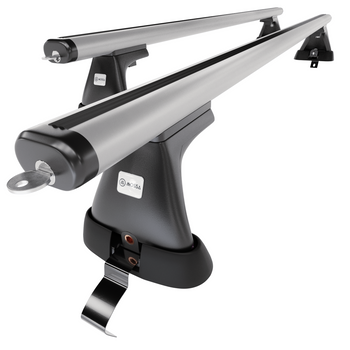 Alap tetőcsomagtartó, amely alkalmazható a: Skoda Superb mk II Liftback (2008-2015) - ezüst - rögzítő elemek nélkül - alumínium