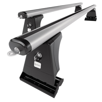 Alap tetőcsomagtartó, amely alkalmazható a: Peugeot 407 Szedán (2004-2010) - ezüst - rögzítő pontok - alumínium