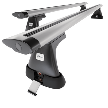 Alap tetőcsomagtartó, amely alkalmazható a: Toyota RAV4 mk II SUV (2000-2005) - ezüst - rögzítő pontok - alumínium